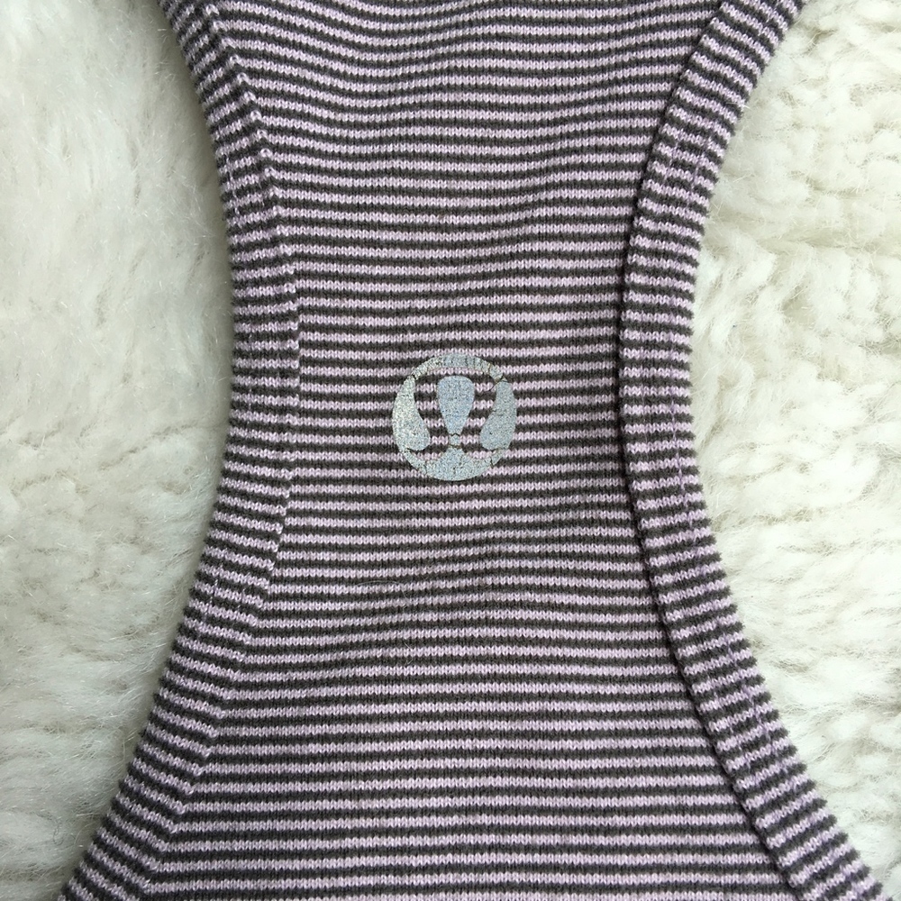 Lululemon Cool Racerback Striped Purple Tank Top 2 - Picture 5 of 5